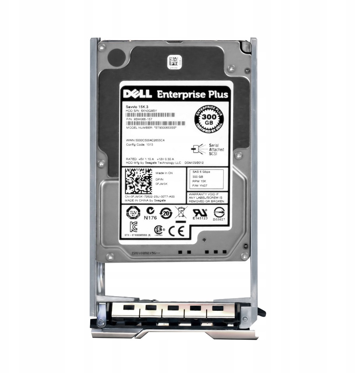 Dell 0FJM3K 300GB 15K 64MB SAS-2 2.5'' ST9300653SS