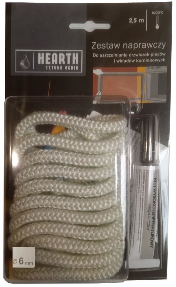 NORDFLAM Zestaw naprawczy Sznur 6 mm/2,5 m + Klej  NORDFLAM