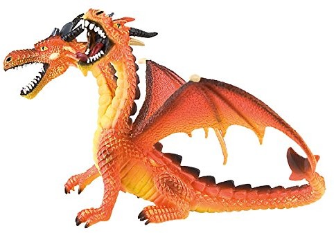 Bullyland 75598 figurka do gier, smok z 2 końcówkami Pomarańczowy, ok. 13 cm