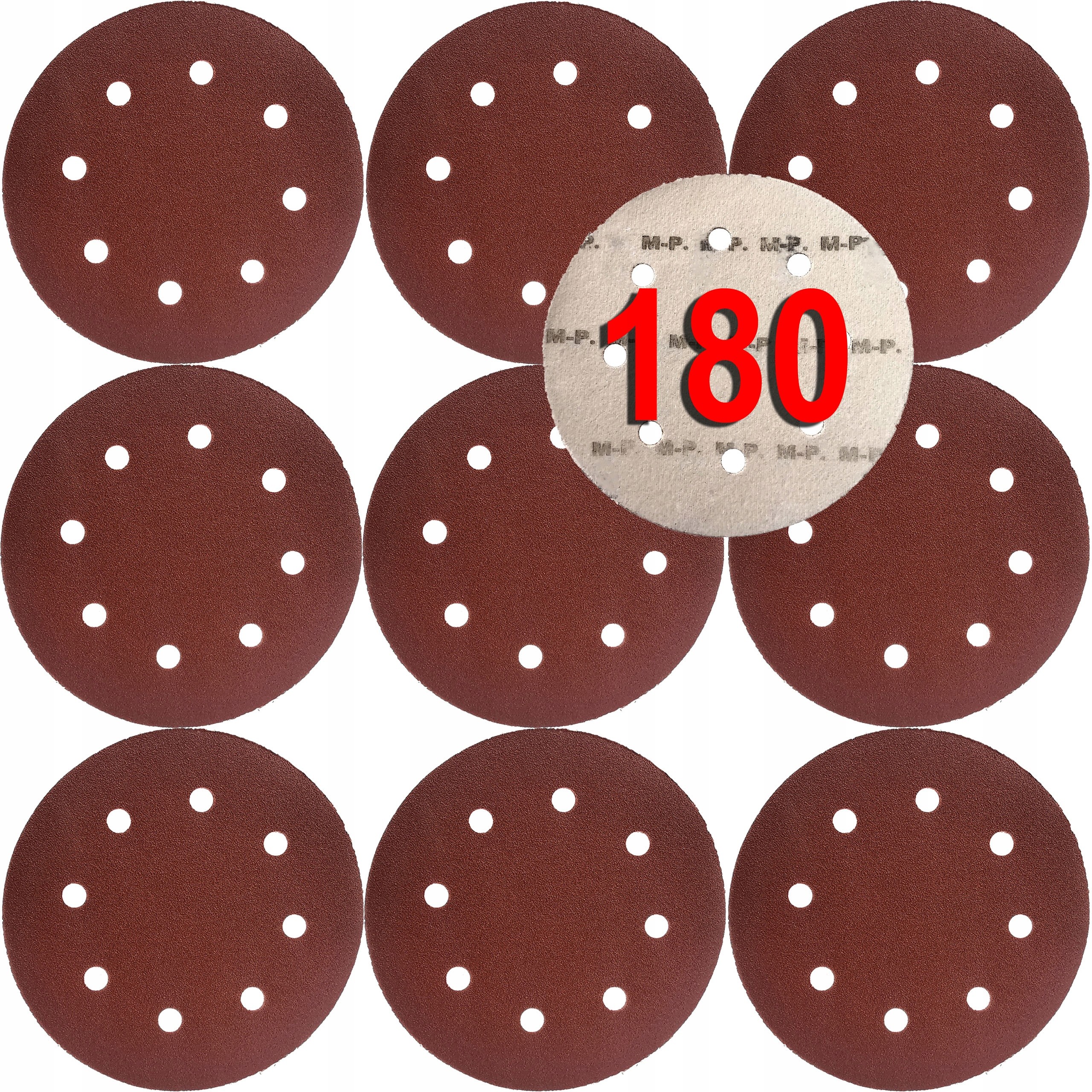 Krążek Szlifierki 180mm Papier Ścierny Gr180 10szt