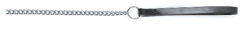 Ancol Lina Heritage Medium łańcuch w/skórzanym uchwytem, czarny