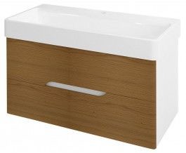 Sapho MEDIENA szafka umywalkowa 96,5x50,5x48,5cm, kolor biały matowy/dąb natural MD102