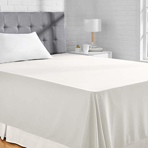 AmazonBasics prześcieradło z mikrofibry, kremowe, 230 x 260 + 10 cm