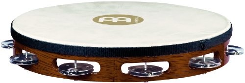 Meinl Percussion meinl Percussion tahab Headed Wood Tambourine ze stali z zacisków (1-rzędowy), średnica 25,40 cm (10 cali) TAH1AB