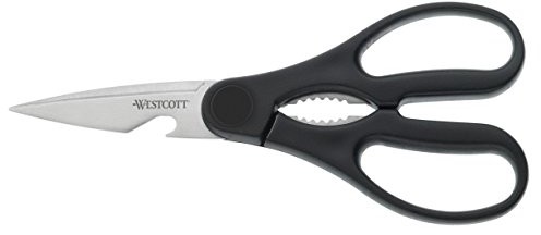 Westcott E-30100 00 napędy nożyczki do skórek z zębami Micro i otwieracz do butelek, 21 cm, w kolorze czarnym E-30100 00