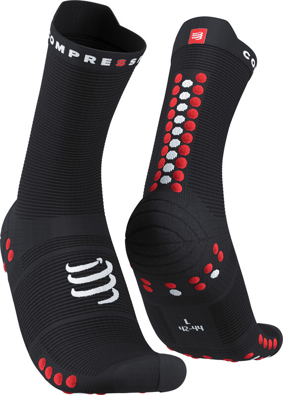 Compressport Pro Racing V4.0 Run High Socks, czarny/czerwony T4 | EU 45-48 2022 Skarpety do biegania XU00046B_906_0T4