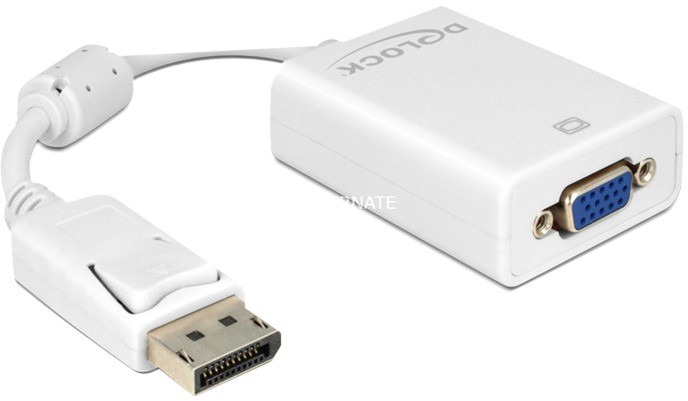 Delock 61766 cable gender changer DisplayPort VGA Biały, Adapter