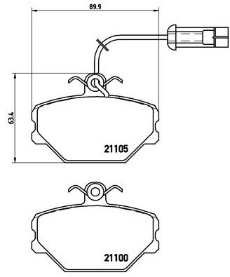 BREMBO Zestaw klocków hamulcowych, hamulce tarczowe P 23 044