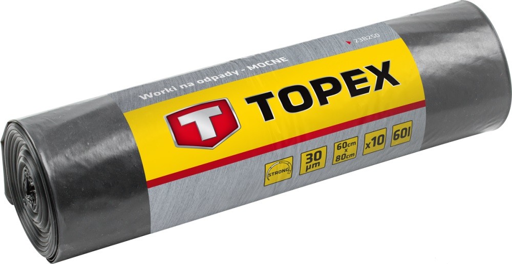 TOPEX Worki na odpady 120 L Czarny 40 mic 10 sztuk)