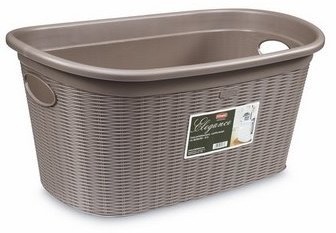 Stefanplast Stefan Plast Elegance kosz na pranie, tworzywo sztuczne, taupe, 38 x 58 x 28 cm 30211