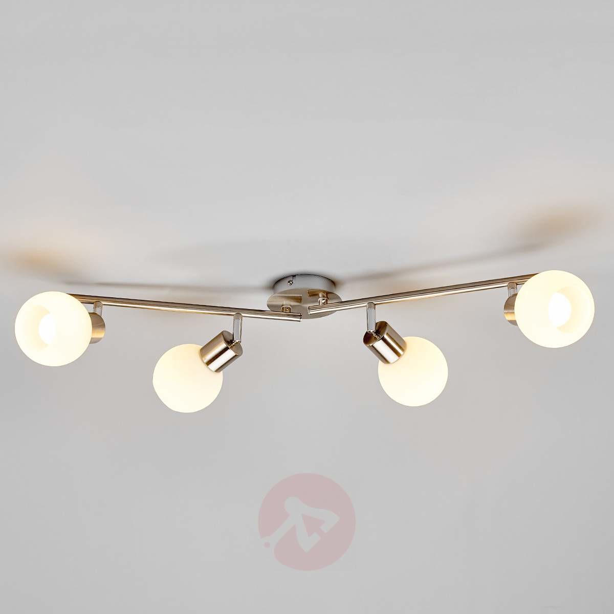 Lampenwelt Wielopunktowa lampa sufitowa LED ELAINA, nikiel