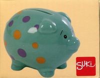 Suki Gifts International Suki, Skarbonka świnka w kropki, zielona