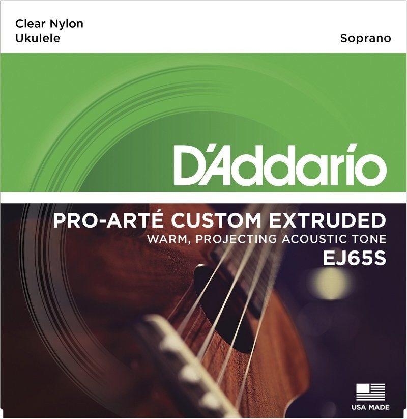 D'Addario dadd ario ej65s Clear Nylon sopranowy Ukulele komplet strun EJ65S