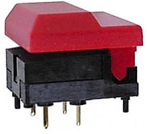 Velleman Przełącznik PCB DIGITAST DIP PUSH-BUTTON SWITCH RED CAP - NO LED 86B11