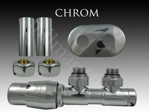 Mera Term Zestaw zaworów grzejnikowych termostatycznych TWINS All In One lewy CHROM ATSGS0202CFK/L