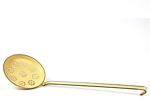 Riess Łyżka cedzakowa emaliowana żółta 12 cm Classic Pastell 0542-006