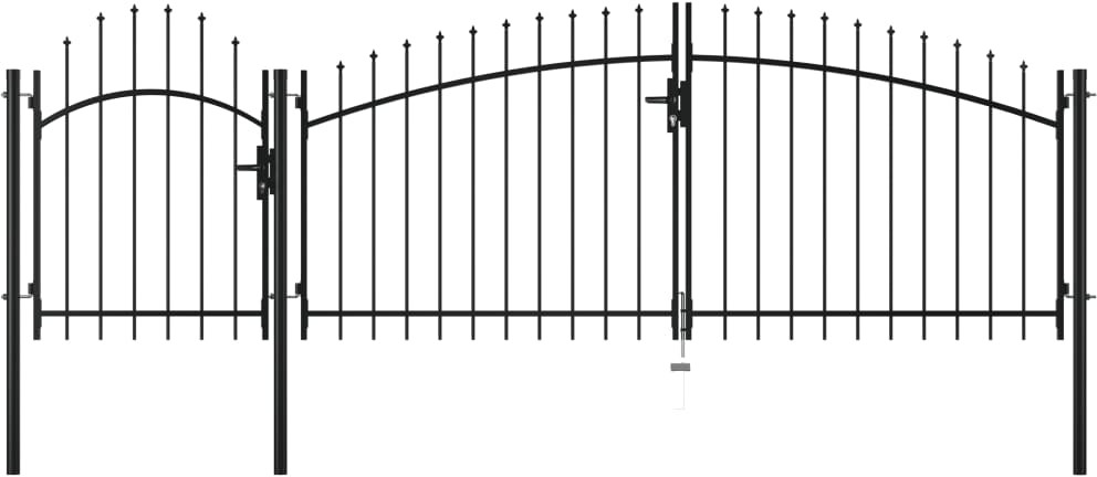 vidaxl Brama ogrodzeniowa, stalowa, 2 x 4 m, czarna