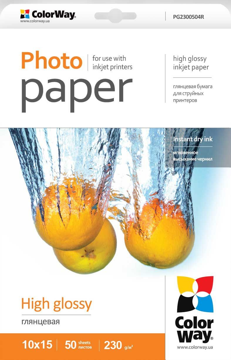ColorWay High Glossy Photo Paper 10x15 230 g/m2 50 sheets PG2300504R