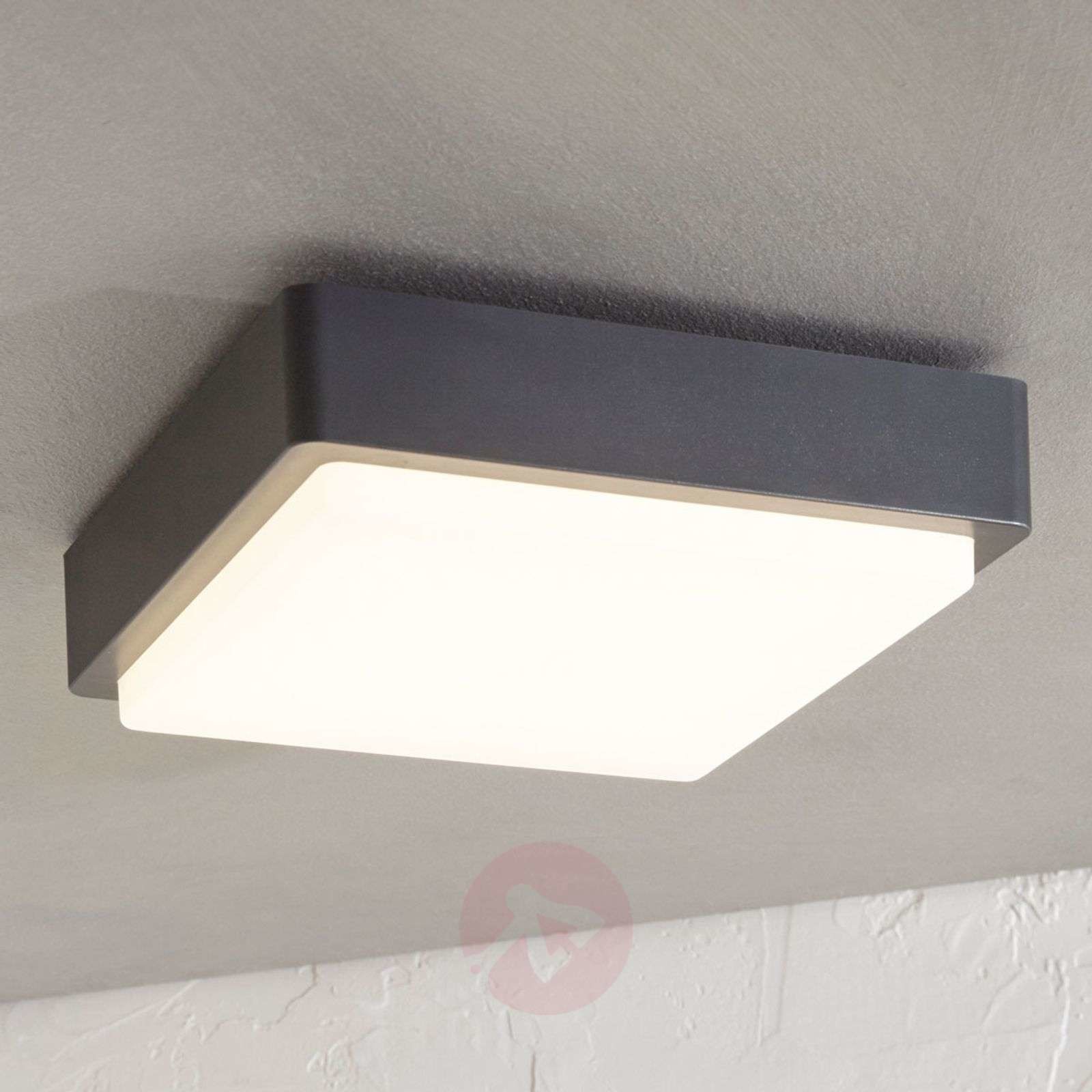 Lampenwelt com Lampa sufitowa LED Nermin, IP65 kwadrat