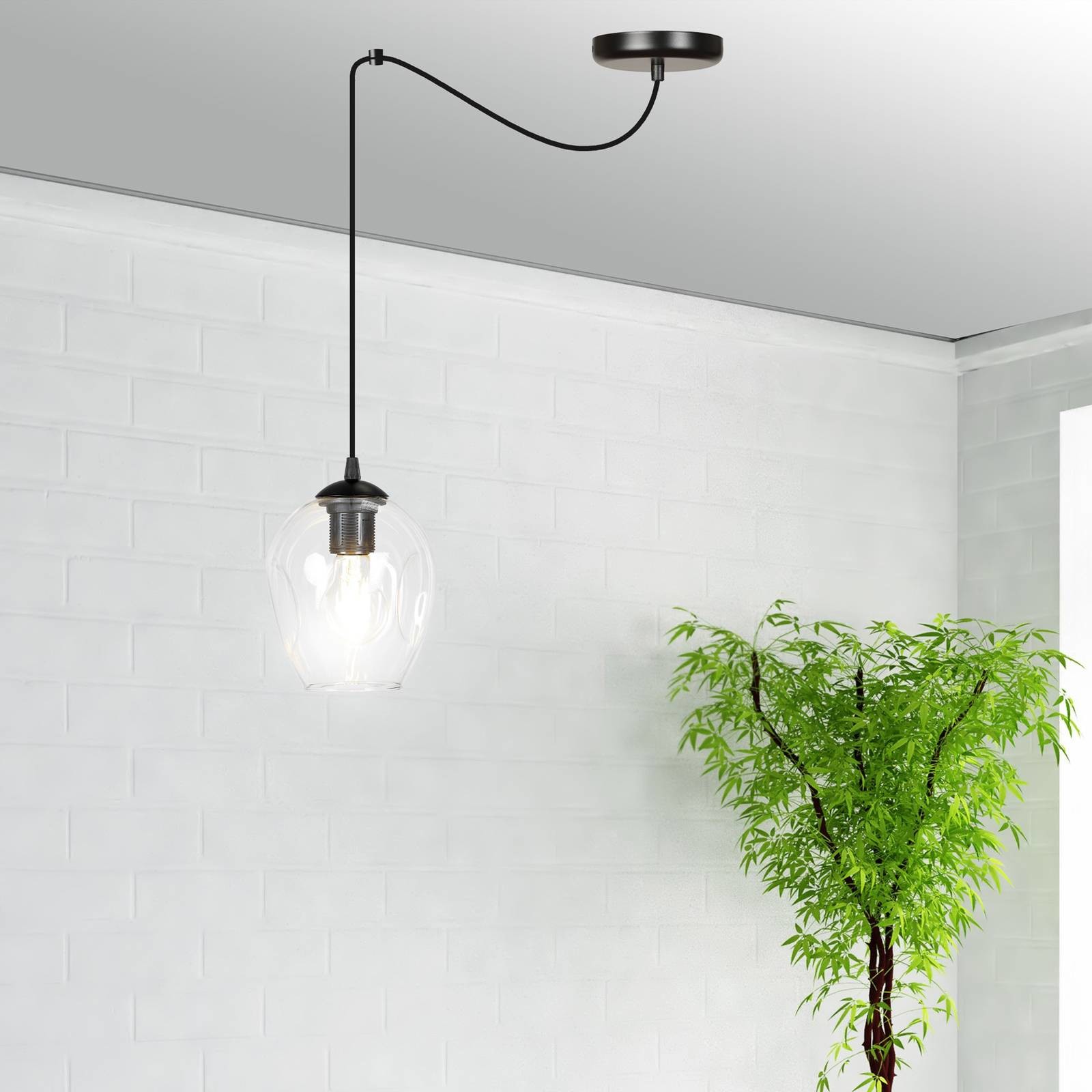 EULUNA Lampa wisząca Starla decentralna 1-pkt. szkło