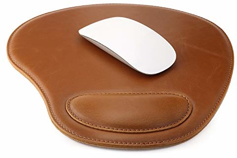 OTTO Leather Otto skóra owalna podkładka pod mysz z nakładką na nadgarstek (OTTO220)
