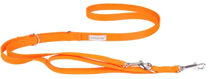 Ami Play 7 in 1 Samba smycz regulowana pomarańczowa [rozmiar L] 100-200 x 2,5cm PAMP071