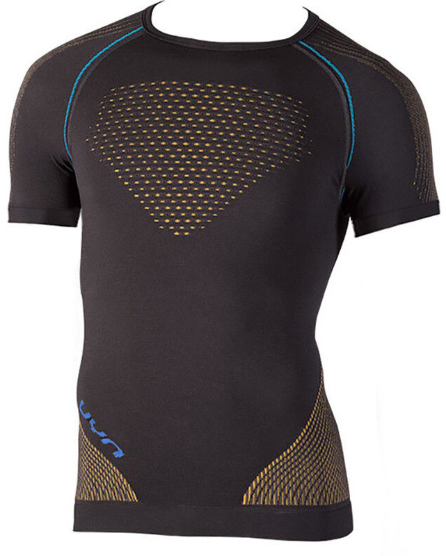 UYN Multisport Evolutyon UW Koszula z krótkim rękawem Mężczyźni, charcoal/gold/atlantic S/M 2020 Koszulki bazowe do biegania U100039-G973-S/M