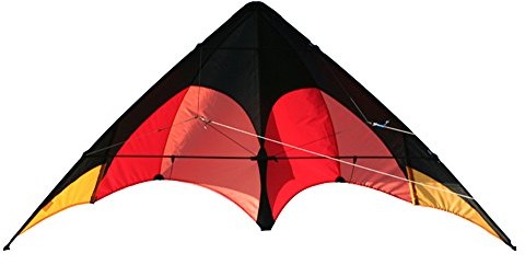 Elliot ELLIOT Delta Sport, zweileiner latawiec akrobacyjny dla początkujących, Ready to Fly, czarno-czerwono-pomarańczowy DELSP_GHot