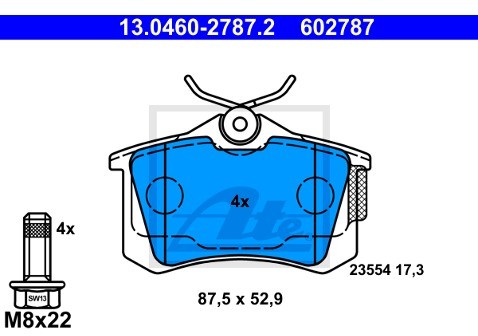 ATE Klocki hamulcowe ATE 13.0460-2787.2