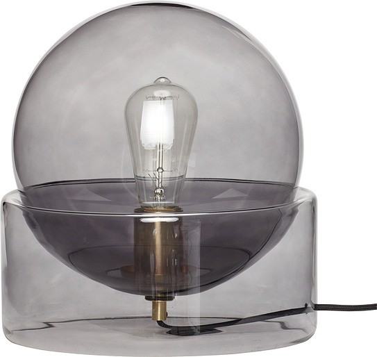 Hubsch Lampa stołowa przydymione szkło szklana 990908