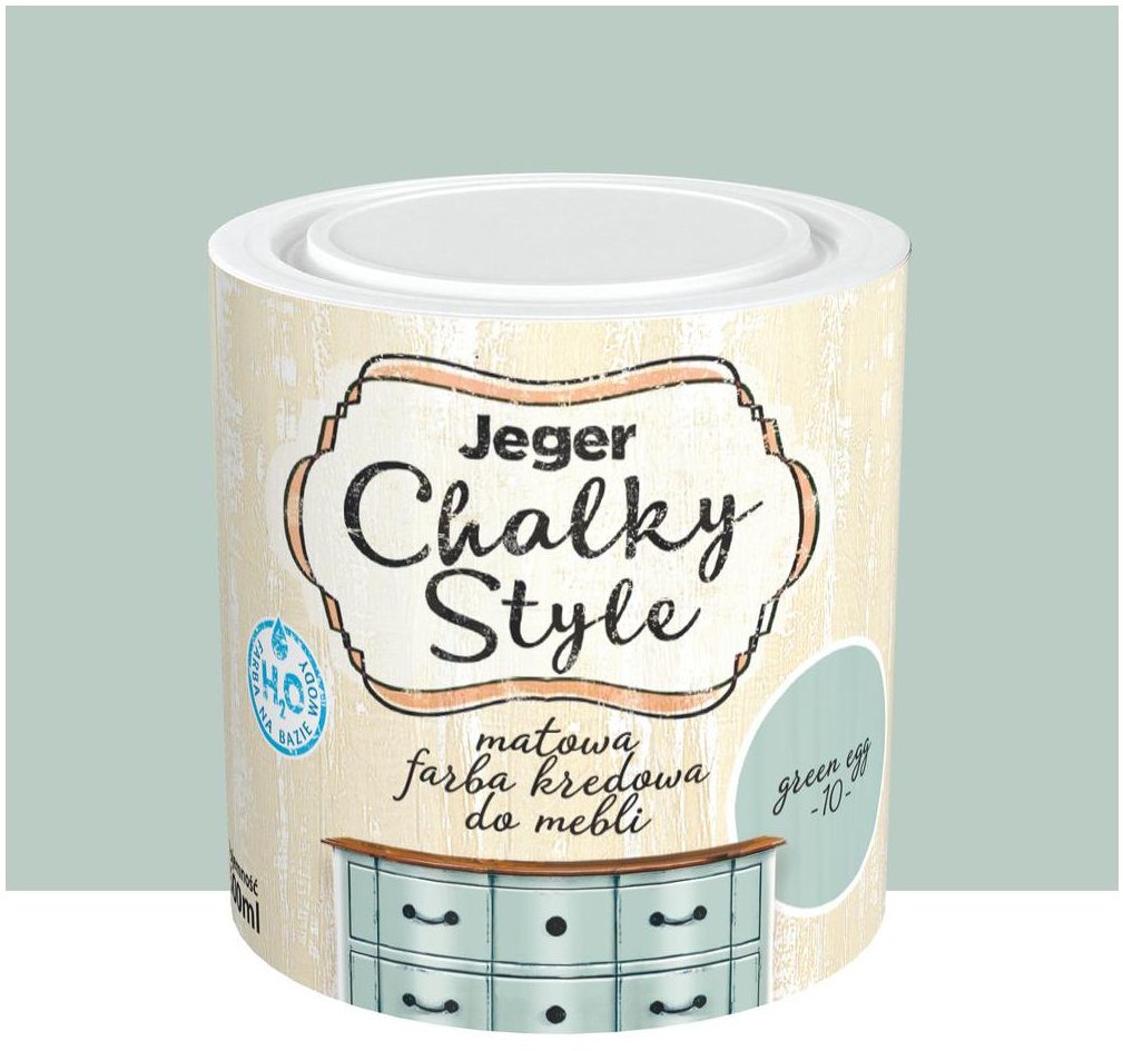 JEGER Farba kredowa do mebli CHALKY STYLE 0.5 l Green Egg Matowa JEGER