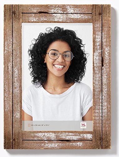 Walther Dupla ramki do zdjęć, drewno, styl shabby chic, szerokie, różne wymiary i kolory do wyboru, biały, 20 x 30 cm YA030W