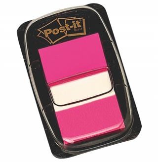 Post-It 3M Zakładki indeksujące (680-21), PP, 25x43mm, 50 kart., jaskraworóżowe 3M-70071392743