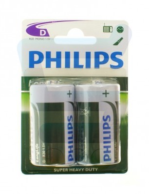 Philips LIGHTING Bateria cynkowo-węglowa LongLife R20 1,5V blister 8712581549527 (2 szt.) 1134-212DB-PH006