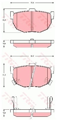 TRW Zestaw klocków hamulcowych, hamulce tarczowe GDB3368