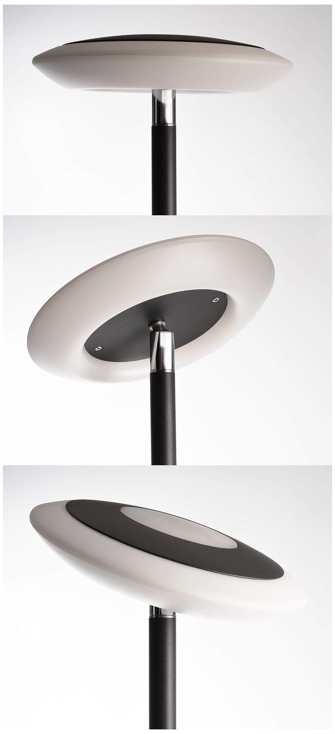 Deko-Light Lampa stojąca LED Bermuda, odchylana, czarno-szara