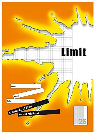 Limit 100050511 DIN A4, zeszytów szkolnych w kratkę obwoluta 16 arkuszy z krawędzią, zestaw 10 szt., pomarańczowy 100050511