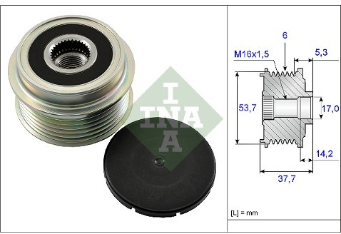 INA Alternator - sprzęgło jednokierunkowe INA 535 0132 10