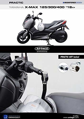 Artago Artago 1650ART Blokada Kierownicy Motocykla Practic ART, Wysoka Jakość + Uchwyt do Yamaha Xmax 1650ART