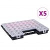 VidaXL Organizery, 5 szt., z przestawnymi przegródkami, 385x283x50 mm