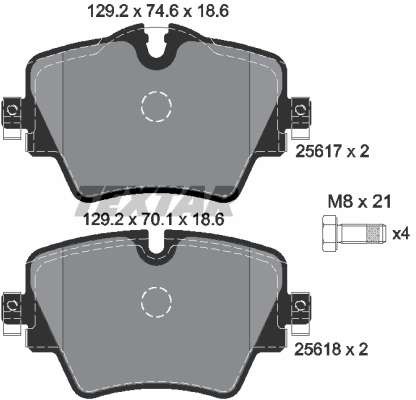 TEXTAR Klocki hamulcowe przód X1 14- 2561701