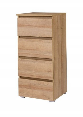 Wąska komoda 45 cm CS-7 4 szuflady dąb riviera