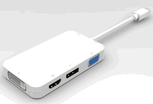 PremiumCord Adapter AV DisplayPort mini DisplayPort HDMI D-Sub VGA DVI-D 0.2m biały kportadm16 kportadm16