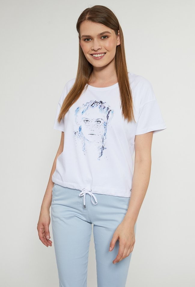Monnari T-shirt damski z wzorem -