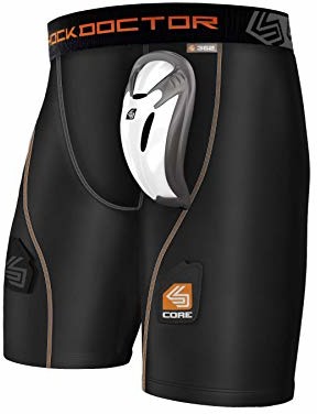 Shock Doctor ShockDoctor męskie szorty do hokeja z miseczką Bioflex, czarne, XL 362-BK-XL