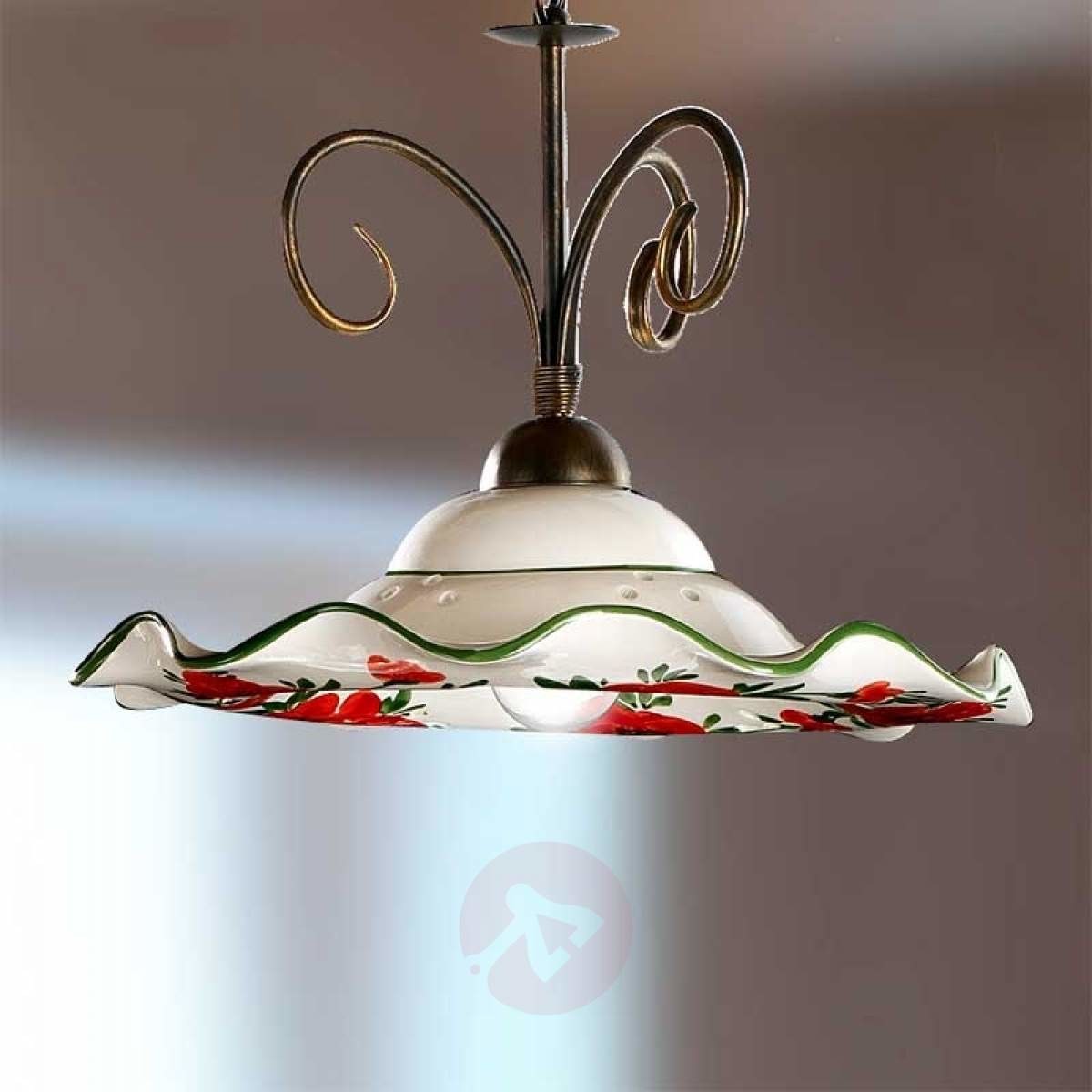 Piekna lampa wisząca ROSOLACCI Klosz z ceramiki