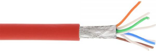 InLine Kabel instalacyjny S/FTP PiMF Cat.6A halogen free 500MHz czerwony 100m 76899R