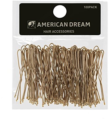 American Dream Pack of 100 X spinki do włosów  blond  faliste  2 inch/5 cm długość, 1er Pack (1 X 60 G) AD/T/PIN/WAV/2/BLD/100PK