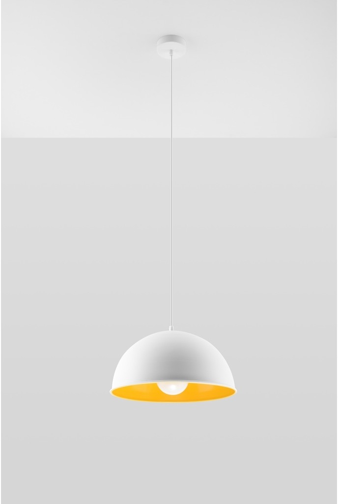 Sollux Lighting Lampa Wisząca Sufitowa OKTAVIA Biało Metal Złota Środek ZWIS SL.0534