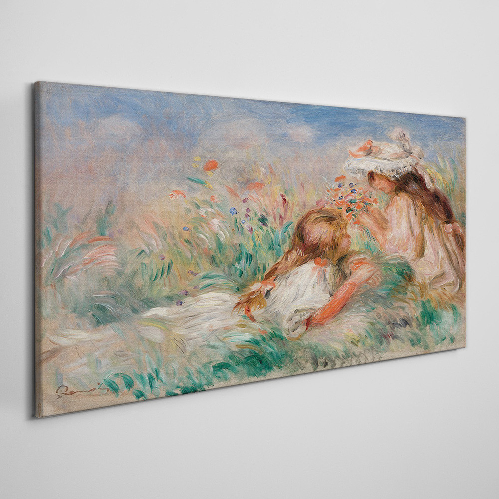 PL Coloray Obraz na Płótnie Dziewczyny Łąka Kwiaty 120x60cm
